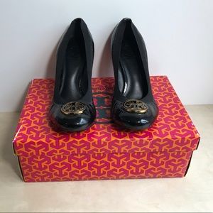 Tory Burch Black Caroline Mid Heels